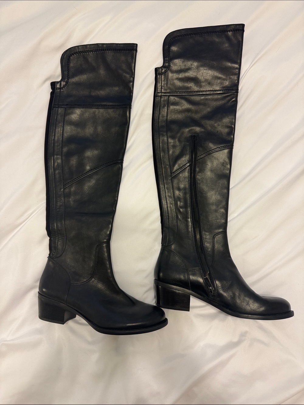 Vince Camuto Black Over-the-Knee Leather Riding Boots